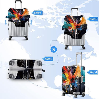 ANNA QUEEN Travel Luggage Cover Suitcase Protector Suitcase Cover Anti-Scratch,Stretchable Bag Cover Washable Durable Polyester