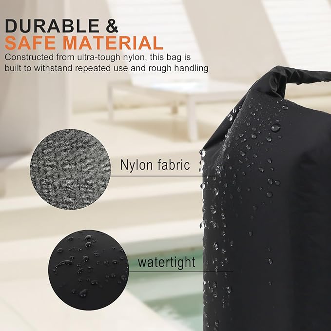 Travel Laundry Bag, Vacuum Compression Dirty Clothes Travel Bag Waterproof Wet Dry Bags Large Capacity Space Saver Bags Reusable Camp Clothes Organizer for Sports Dorm Laundromat (1 Pcs) (Black, M)