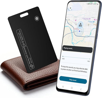Wallet Tracker Card Air-Tag - for Android & iOS, Work with Google Find Hub & Apple Find My, 0.07in Slim Tracking Card, IP68 Waterproof Bluetooth Smart Item Locator for Wallet, Purse, Backpack, Luggage