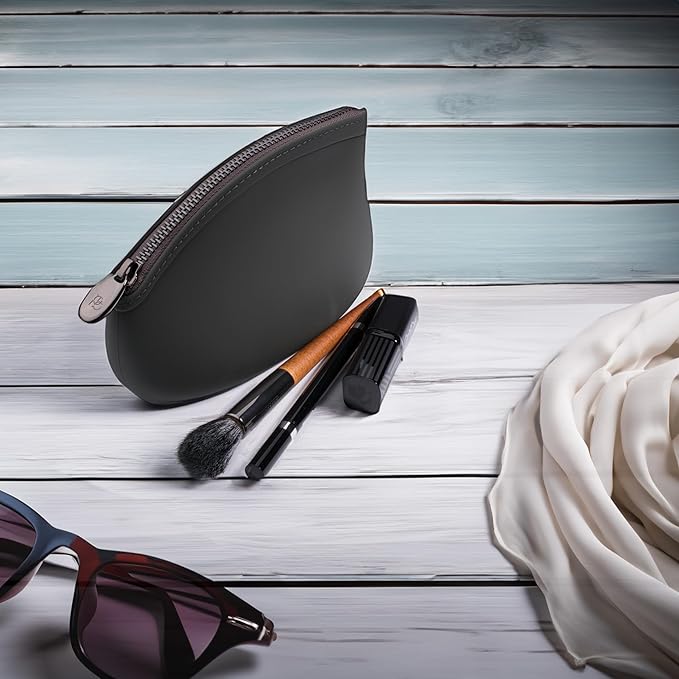 Small Makeup Bag by Pudinbag | The Premium Silicone Purse Bag | Vegan Hygenic Eco-friendly | Water and Heat Resistant