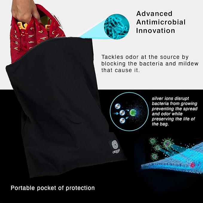 Waterproof Sweaty Clothes Bag Antimicrobial Wet Dry Pouch Inhibits Bacteria & Smelly Odor from Dirty Sport Laundry & Swimsuits for Fresh Gym Bag & Travel Luggage 14.5 X 17 inch Eco Made In USA