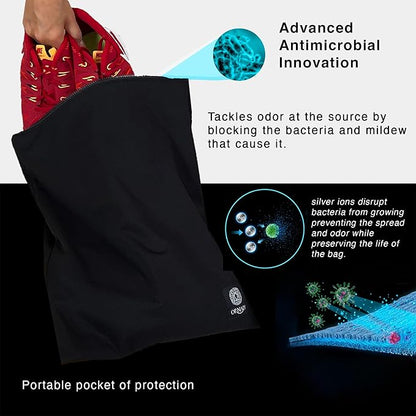 Waterproof Sweaty Clothes Bag Antimicrobial Wet Dry Pouch Inhibits Bacteria & Smelly Odor from Dirty Sport Laundry & Swimsuits for Fresh Gym Bag & Travel Luggage 14.5 X 17 inch Eco Made In USA