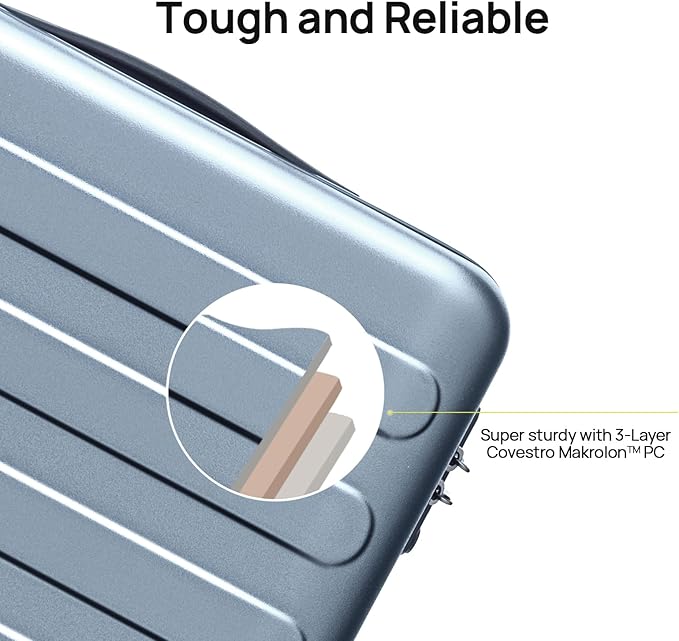 NINETYGO Large Checked Luggage 28 Inch, Checking In Luggage with Smooth Spinner Wheels, Lightweight, Hard Shell PC Suitcase, Lightweight Travel Luggage, TSA Approved (Shadow, Rhine Basic)