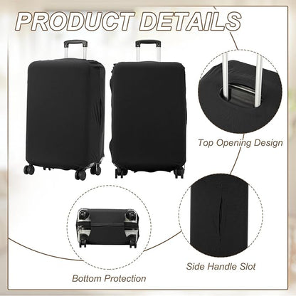 uxcell Luggage Cover for Suitcase Protector, Fit 21-25 Inch Luggage Elastic Suitcase Cover Scratch-Resistant Covers for Travel Business Trips, Black (M)