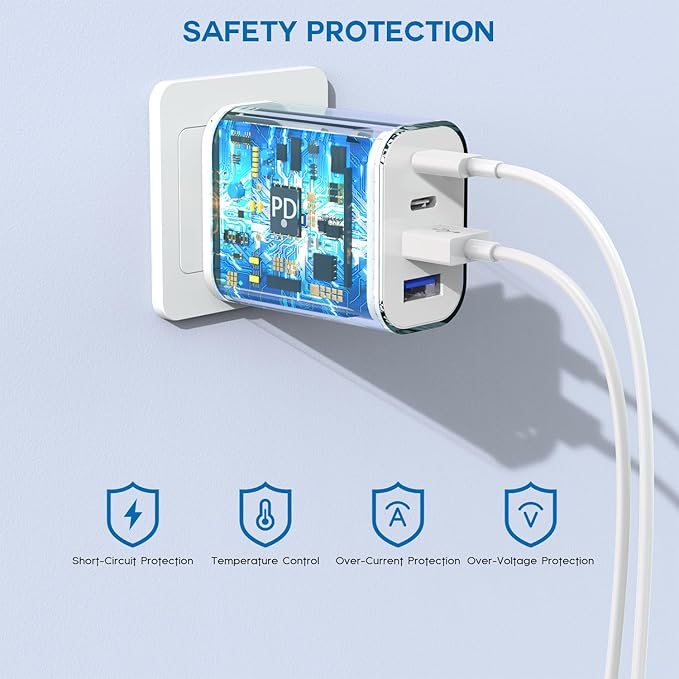 35W Apple iPhone 17 16 Pro Adapter,3Pack 4-Port Quick Charger Block USB C MultiPort PD Plug Adapter+QC Double Type C Adapter Fast Charging for iPhone 17 Air/17 Pro Max/16e/15/15 Pro/14/13/12/11/X/iPad