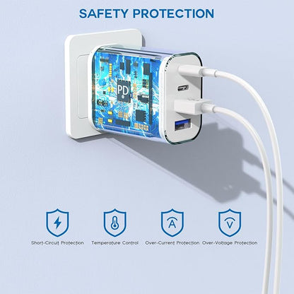 35W Apple iPhone 17 16 Pro Adapter,3Pack 4-Port Quick Charger Block USB C MultiPort PD Plug Adapter+QC Double Type C Adapter Fast Charging for iPhone 17 Air/17 Pro Max/16e/15/15 Pro/14/13/12/11/X/iPad