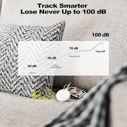 Eelexa Smart Tag Tracker, Dual System Air Tracker Tag for iOS and Android, Compatible with Apple Find My or Google Find Hub Smart Keys Finder Item Locator with Waterproof&Light (White-1Pack)