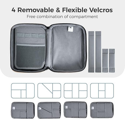 pack all Electronic Organizer Plus, Larger Capcity Cable Organizer Bag, Shockproof Carrying Case, Portable Cord Travel Organizer Storage Bag for Cables, Chargers, Phones, USB, SD Cards(Navy Blue)