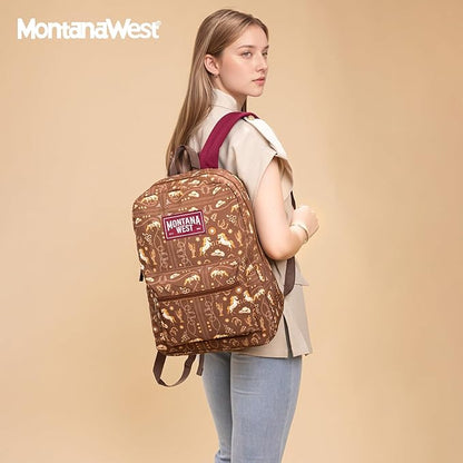 Montana West Backpack for Women Men 2 PCS Lightweight College Bookbags Casual Daypack Backpacks for Commute & Travel