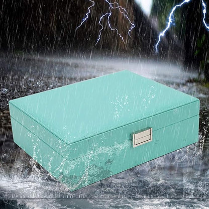 Jewelry Box, Jewelry Organizer Double Layer Jewelry Case Travel Jewelry Storage Organizer for Women Girls Gift/Green