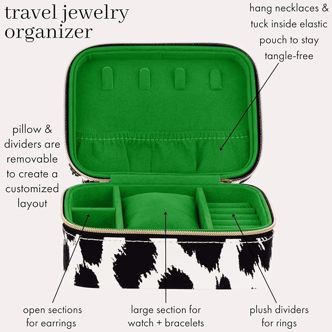 Kate Spade New York Small Travel Jewelry Case, Travel Box, Holder Organizer for Rings, Necklaces, Earrings, Bracelets, Modern Leopard, Modern Leopard, Modern