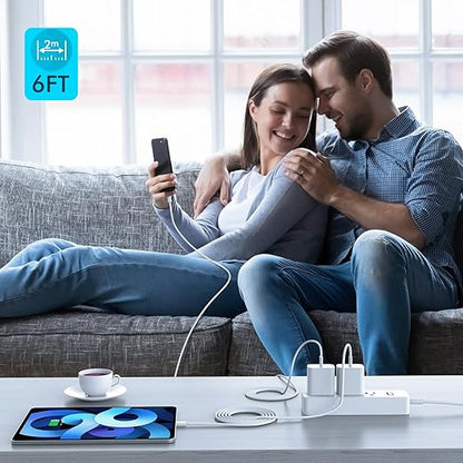 Fast Charger for iPhone 17 16 15, 3Pack USB C iPad Charge PD Fast Charger Block 6FT Long USBC to Type C i Phone Charging Cable Cord for iPhone 17 Air/Pro/Pro Max/16 Pro/Plus/15/15 Pro/Pro Max,iPad Pro