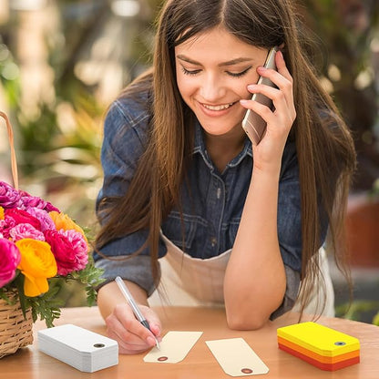 1000 Pcs Blank Manila Shipping Tags with Wire 4 3/4" x 2 3/8" Paper Hang Luggage Price Asset Gift Label Key Tags (Multicolor)