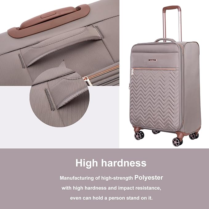 Travelhouse Luggage Set, Softside Suitcase 4-Piece (16/20/24/28), Expandable Lightweight Luggage Sets with Duffel Travel Bag,Suitcase with Double Spinner Wheels