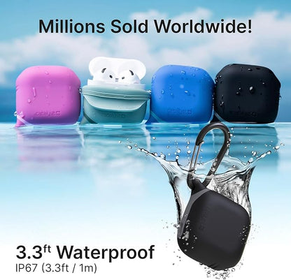 Catalyst Waterproof Case for AirPods 4 - Drop Protection for Apple AirPods 4th Generation with Carabiner, Wireless Charging Silicone Cover for Apple AirPods 4 Case for Women and Men