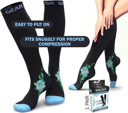 Physix Gear Compression Socks 20-30 mmHg - Men & Women - Running, Nurses, Shin Splints, Flight, Travel