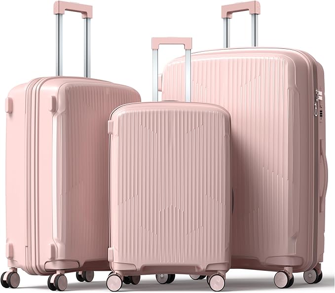 Nazhura Luggage Set, 3-Piece Hardside Suitcase Set, 20-inch Carry On, 24-inch, 28-inch Luggage