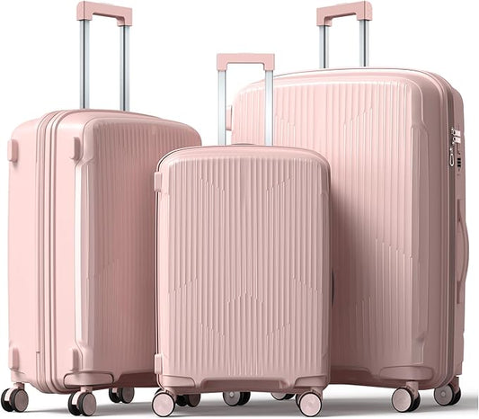 Nazhura Luggage Set, 3-Piece Hardside Suitcase Set, 20-inch Carry On, 24-inch, 28-inch Luggage