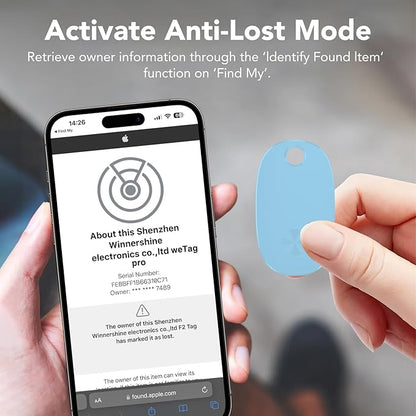 Tracker Tags-4 Pack, Bluetooth Tracker Works with Apple Find My APP (iOS Only), Keys Finder and Item Locator for Luggage, Backpack, Suitcases, Replaceable Battery, IP67 Waterproof weTag pro