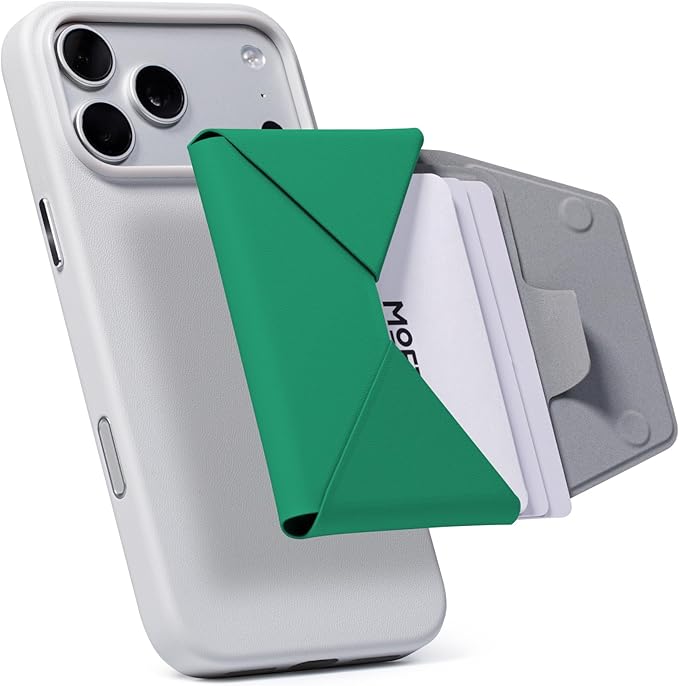 MOFT Magsafe Wallet, Slim Magnetic 8 - Card Holder, Snap Field Wallet with Pull to Access Design, RFID Blocking, MOVAS Veagn Leather Minimalist Travel Wallets for Men & Women, Oz Green