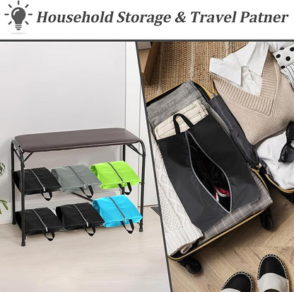 Shoe Bags for Packing, Set of 6 Large Colorful Waterproof Portable Shoe Bags with Zipper - Travel Essentials for Women and Men