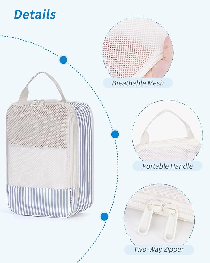 Narwey 6 Set Compression Packing Cubes for Travel Kids Women Carry on, Packing Organizers Bag for Backpack Luggage Suitcase Duffle Bags