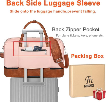 IBFUN Weekender Bags for Women, 21" Weekender Travel Bag, Travel Duffle Bag with Shoe Compartment Carry on Overnight Duffel Bag for Weekend Travel Business Trip, 3PCS