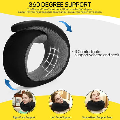 Ulaek®Travel Pillows for Airplanes,Travel Neck Pillow Airplane Memory Comfortable Breathable Cover, Stowable Pillows for Sleeping, Car, Airport Travel Essentials,Gifts for Family, Wife and Friends