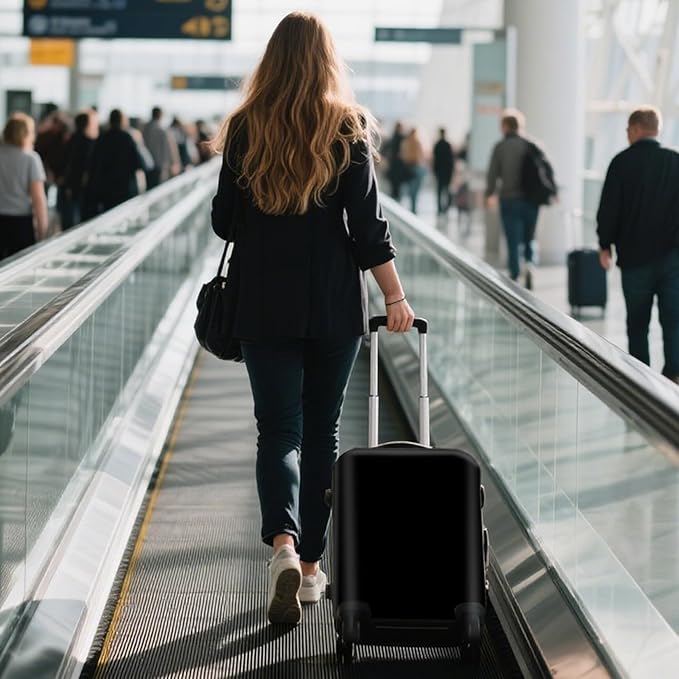 WUJIAONIAO Travel Luggage Cover Baggage Suitcase Cover Protector Skins 18-32 Inch (Pure Black, M (for 22-24 inch luggage))