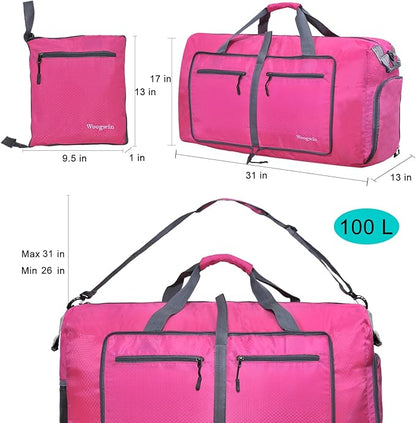 Woogwin Travel Duffel Bag Large Foldable Waterproof Overnight Bag for Beach Swim Bags Pool Sports Gym