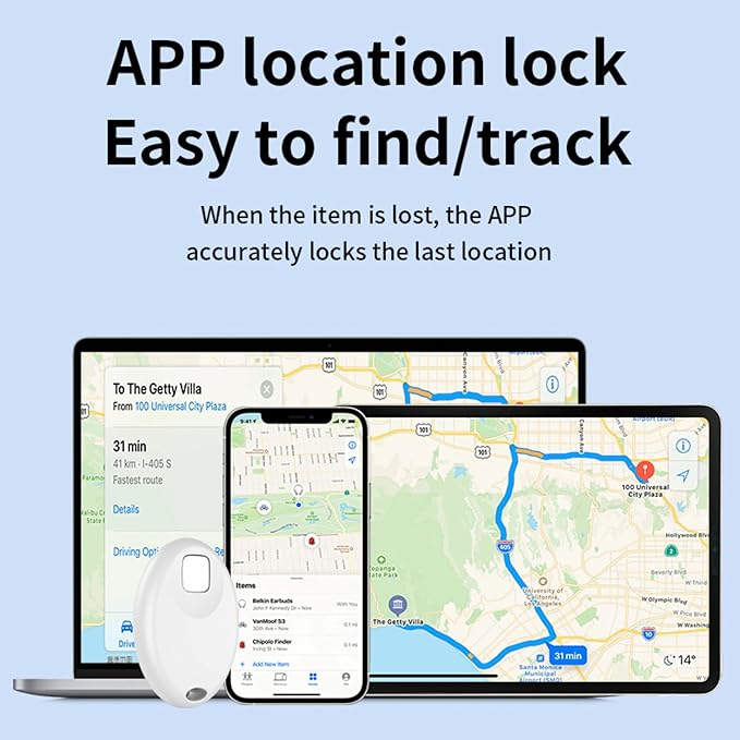 Bluetooth Air Tracker Tags Works with Apple Find My APP (iOS 14.5 Above Only), Smart Tag Item Finders for Key, Luggage, Backpack and More, IP67 Waterproof Tracking Tags (White, 2 Pack)