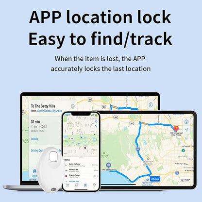 Bluetooth Air Tracker Tags Works with Apple Find My APP (iOS 14.5 Above Only), Smart Tag Item Finders for Key, Luggage, Backpack and More, IP67 Waterproof Tracking Tags (White, 2 Pack)