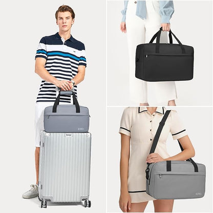 Kono Travel Duffel - 14L Under Seat Carry-On Sports Tote Gym Weekender Overnight Bag - 13.78"x7.87"x7.87" Gray