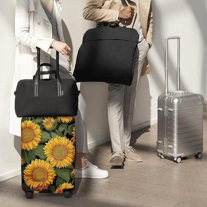 FOREVER QUEEN Sunflower Luggage Cover Suitcase Protector Suitcase Cover Anti-Scratch,Stretchable Bag Cover Washable Durable Polyester