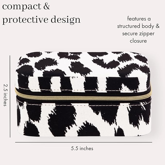 Kate Spade New York Small Travel Jewelry Case, Travel Box, Holder Organizer for Rings, Necklaces, Earrings, Bracelets, Modern Leopard, Modern Leopard, Modern