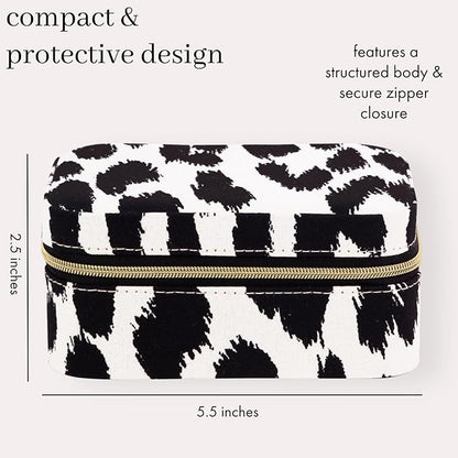 Kate Spade New York Small Travel Jewelry Case, Travel Box, Holder Organizer for Rings, Necklaces, Earrings, Bracelets, Modern Leopard, Modern Leopard, Modern