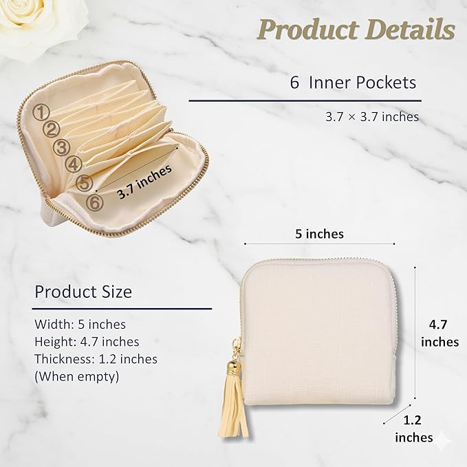 Small Travel Jewelry Case, Soft Velvet Organizer Pouch for Bangle, Bracelets, Large Earrings, Beaded necklace, Anti-Scratch & Portable Jewelry Bag Holder for Travel & Everyday Use (Ivory White)