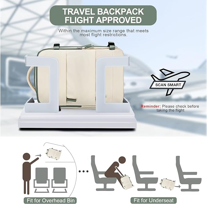 Large Travel Backpack For Women Men Airline Approved Carry On Backpack Flight Approved Waterproof Sports Luggage Backpack Casual Daypack Hiking Backpack