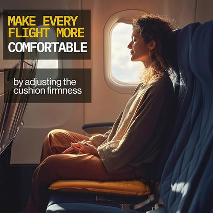 Whispering Winds Inflatable Seat Cushion - Comfortable Blow-up Foam Pad for Airplane, Travel, Stadium, Outdoors, Camping, Car & More