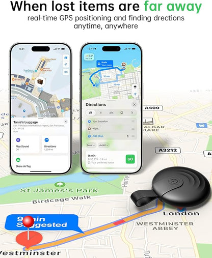 Air Tracker Tags (iOS Only) 4 Pack: Bluetooth Item Finder with Apple Find My APP, Item Locator for Keys Finder, Bags Wallets Anti-Loss, IP68 Waterproof Smart Tag (F20 Black)