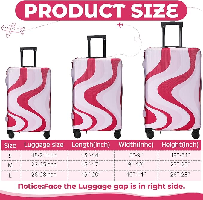 Sherr 3 Pieces Travel Luggage Cover Suitcase Protector Anti Scratch Suitcase Washable Baggage Covers (S/medium/l,Pink Theme,Pink)