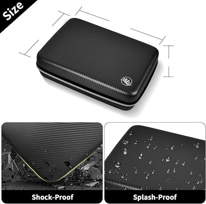 Boobowl Hard Travel Case for Hair Clippers, Hair Cutting Barber Supplies Organizer Bag, Trimmer Storage Holder for Ufree/for Wahl Men Razor Guard Grooming Kits -Box Only (Black+Silver Zipper)