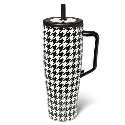 BrüMate Era 40 oz Tumbler with Handle and Straw | 100% Leakproof Insulated Water Bottle Tumbler with Lid and Straw | Made of Stainless Steel | Cup Holder Friendly | 40oz (Houndstooth)