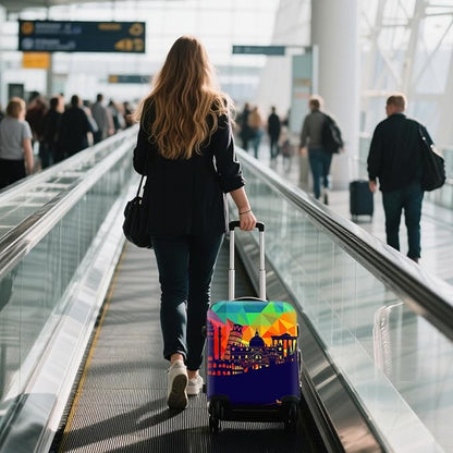 WUJIAONIAO Travel Luggage Cover Baggage Suitcase Cover Protector Skins 18-32 Inch (City, M (for 22-24 inch luggage))