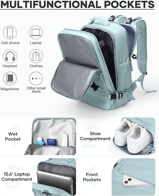 coofay Vacuum Backpack Travel with Pump Vacpack Travel Backpack with Vacuum System Mochila de Viaje Compresion al Vacio Easyvacpack Airbag Backpacks for Traveling Carry on Luggage