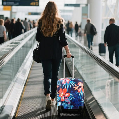 WUJIAONIAO Travel Luggage Cover Baggage Suitcase Cover Protector Skins 18-32 Inch (Flower, XL (for 29-32 inch luggage))