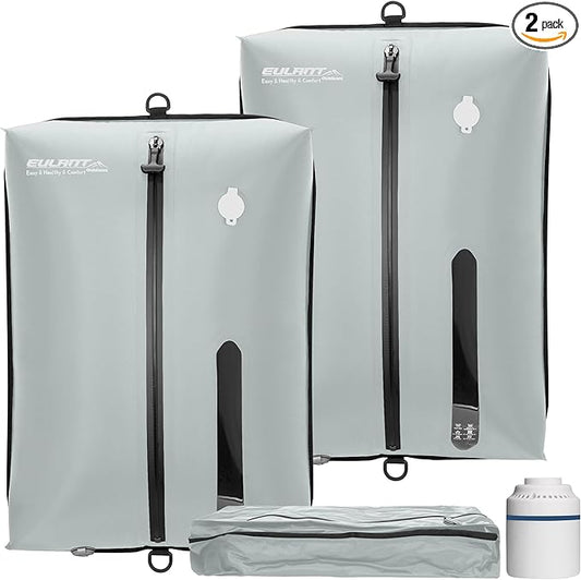 Reusable Vacuum Bags for Travel With Pump,Professional Waterproof IPX8 Vacuum Compression Bag for Suitcases Backpack,Space Saver Bags Packing Organizers for Clothing Packing(2PACK+PUMP)