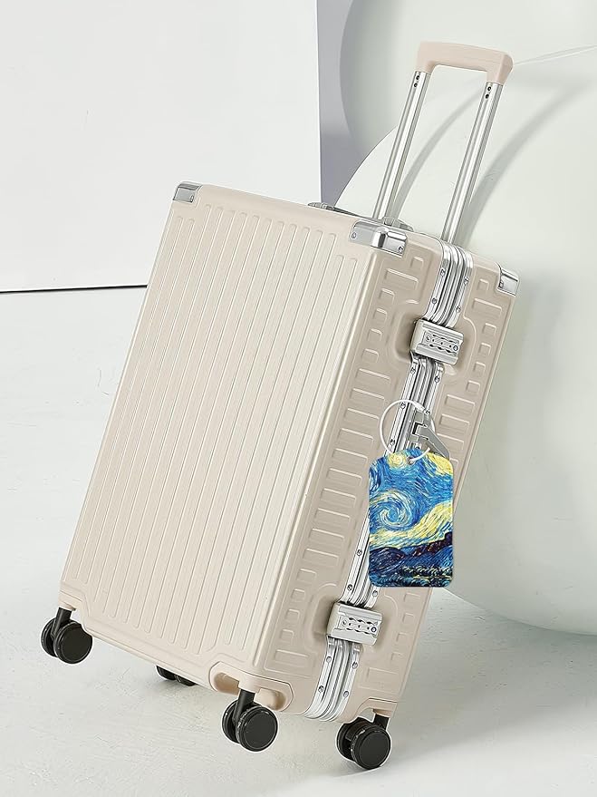 TopMade Smart Luggage Tag with Find My, Premium Leather Luggage Tags for Suitcase, Travel Bags, Backpacks, Anti-Lost Suitcase Tag Tracker for Travel with Privacy Name Card, Rechargeable