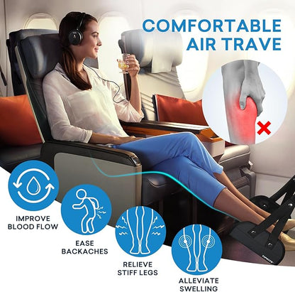 Airplane Foot Hammock Made with Premium Memory Foam, Portable Foot Rest with Comfortable No Clashing Base, Foot Sling Travel Essentials to Reduce Swelling and Soreness, Gifts for Travelers