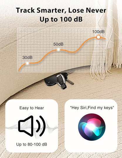 Air Tracker Tags - 2 Pack, Smart Bluetooth Tracker Tag & Finder Item Locators Works with Apple Find My, 100dB Sound, Item Finder for Keys, Bags, Luggage, Wallet, Backpack, Pet[Apple (iOS Only)